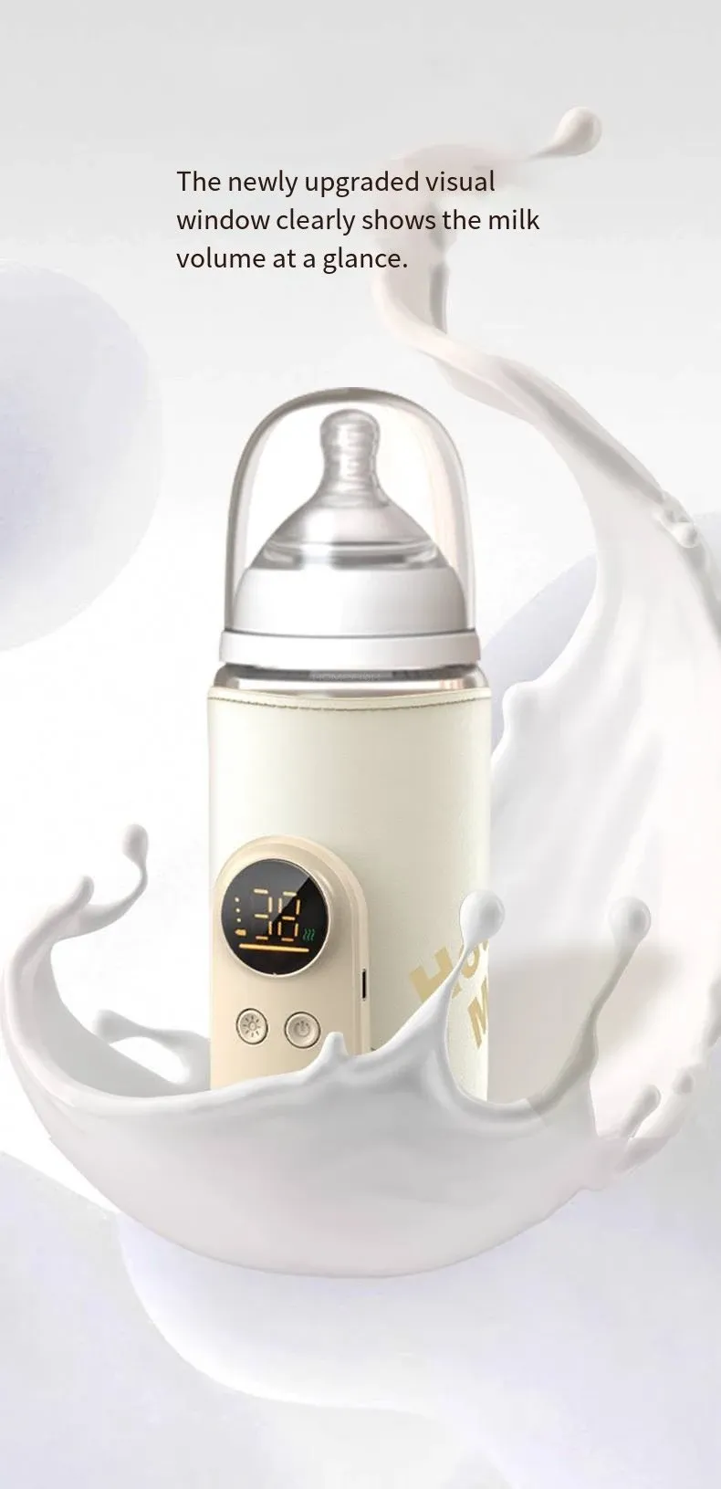 Smart USB Baby Bottle Warmer & Sterilizer Sleeve - Portable High-Capacity, Temperature Control for Newborns on the Go showcase 8