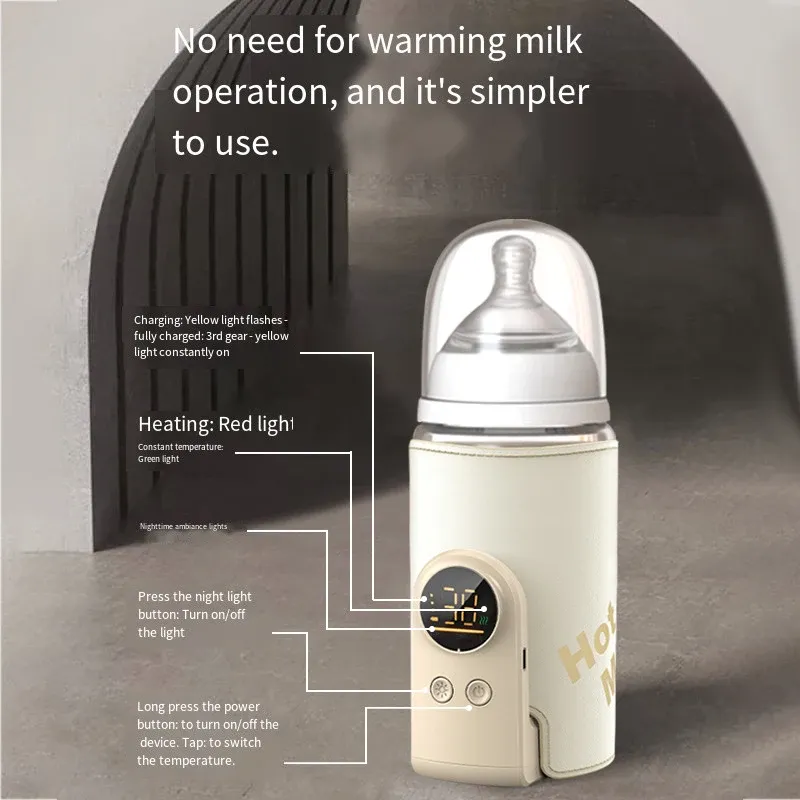 Smart USB Baby Bottle Warmer Sleeve with Temperature Control & Sterilization - Portable & High-Capacity for Newborns thumbnail 2