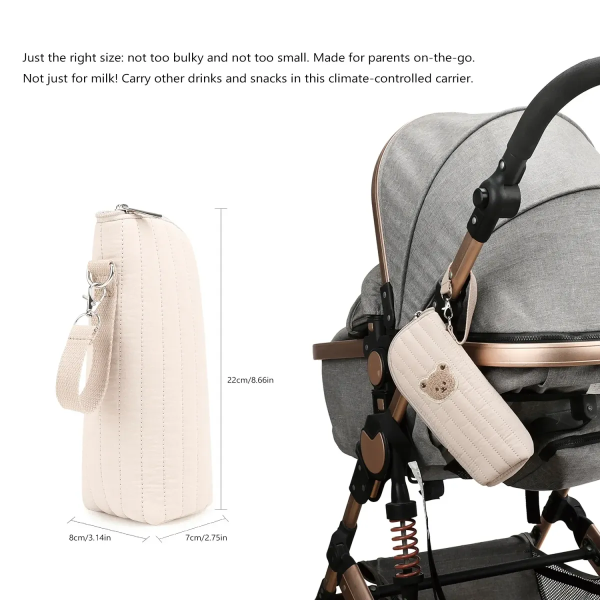 Portable Baby Bottle Warmer Bag Insulated Cooler Bag for Infant Feeding Bottles - Aluminum Foil Lined, Stroller Hanging, Perfect for Outings showcase 19