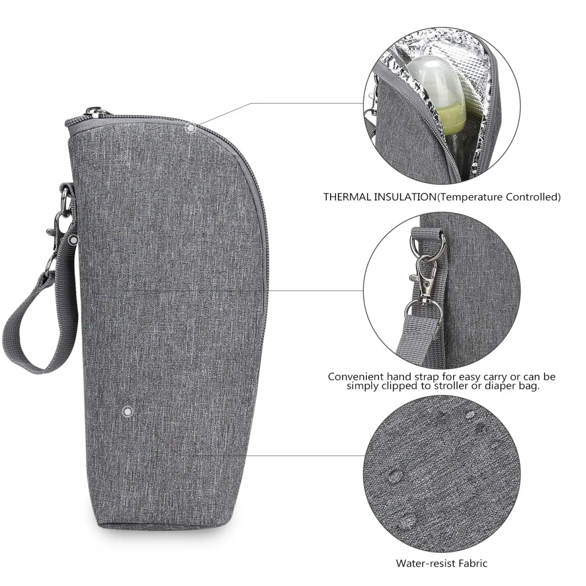 Portable Baby Bottle Warmer Bag Insulated Cooler Bag for Infant Feeding Bottles - Aluminum Foil Lined, Stroller Hanging, Perfect for Outings showcase 13