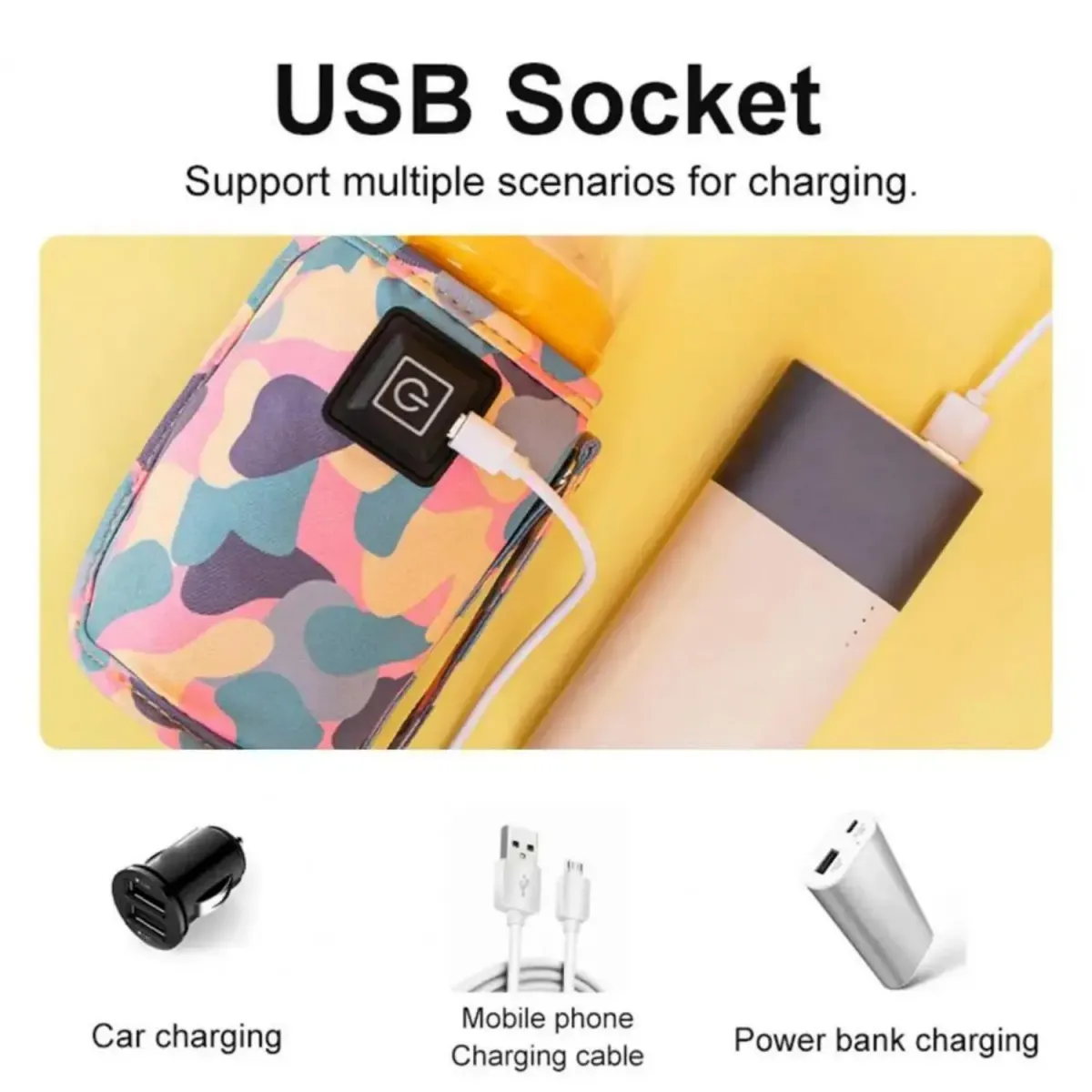 Portable USB Baby Bottle Warmer with 3-Speed Adjustment - Ideal for Car Travel and Outdoor Use for Babies and Children showcase 6