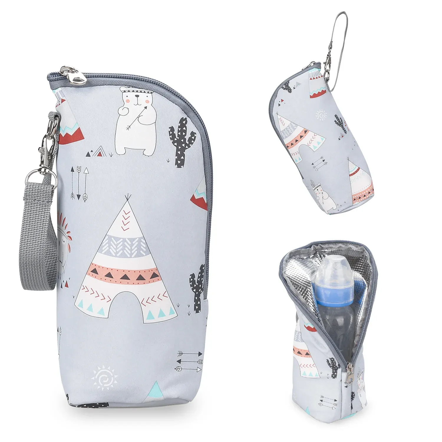 Portable Baby Bottle Bag Insulated Warmer for Stroller Outing - Aluminum Mold Lunch Bag for Drinks & Snacks, 22x8x7cm thumbnail 1