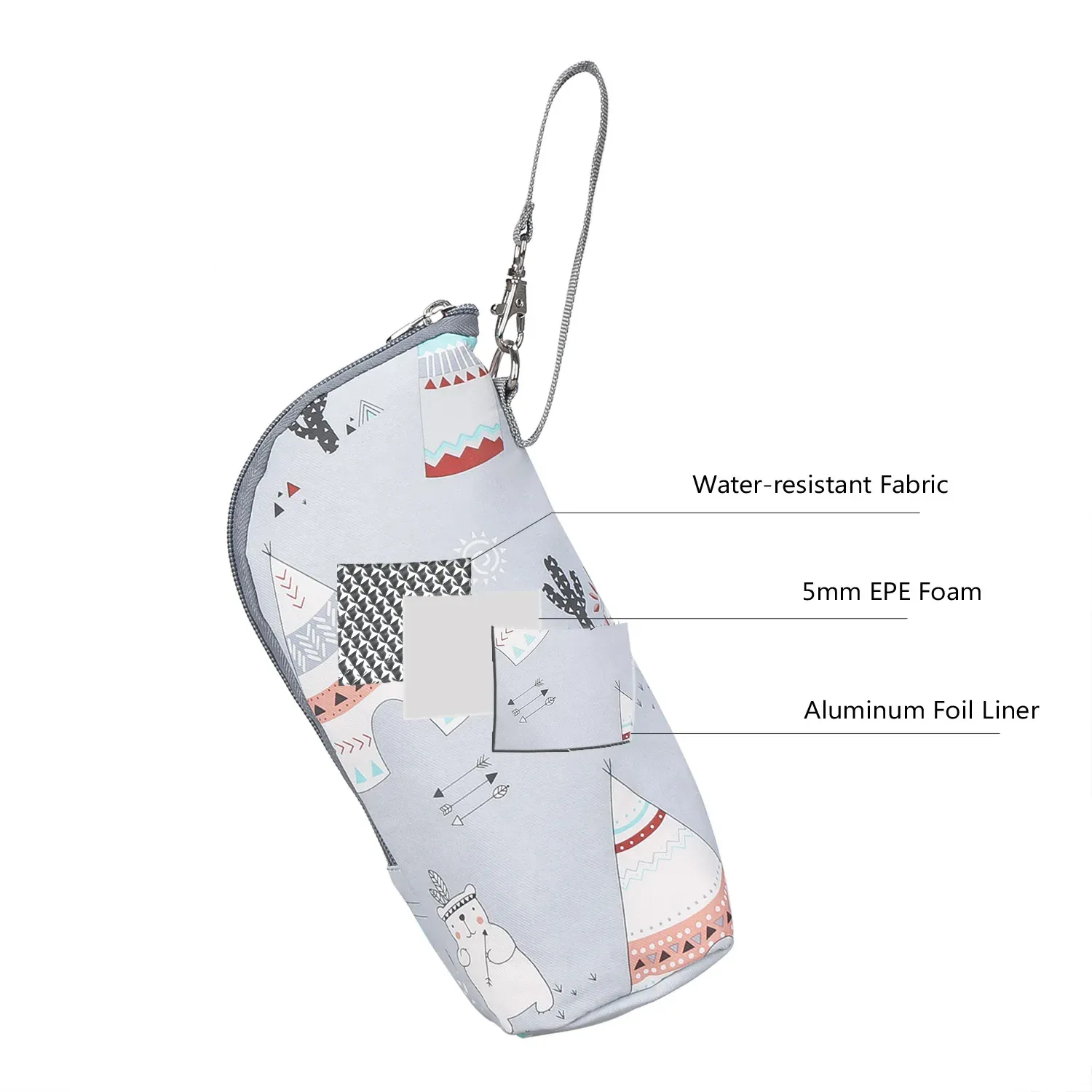 Portable Baby Bottle Bag Insulated Warmer for Stroller Outing - Aluminum Mold Lunch Bag for Drinks & Snacks, 22x8x7cm thumbnail 3