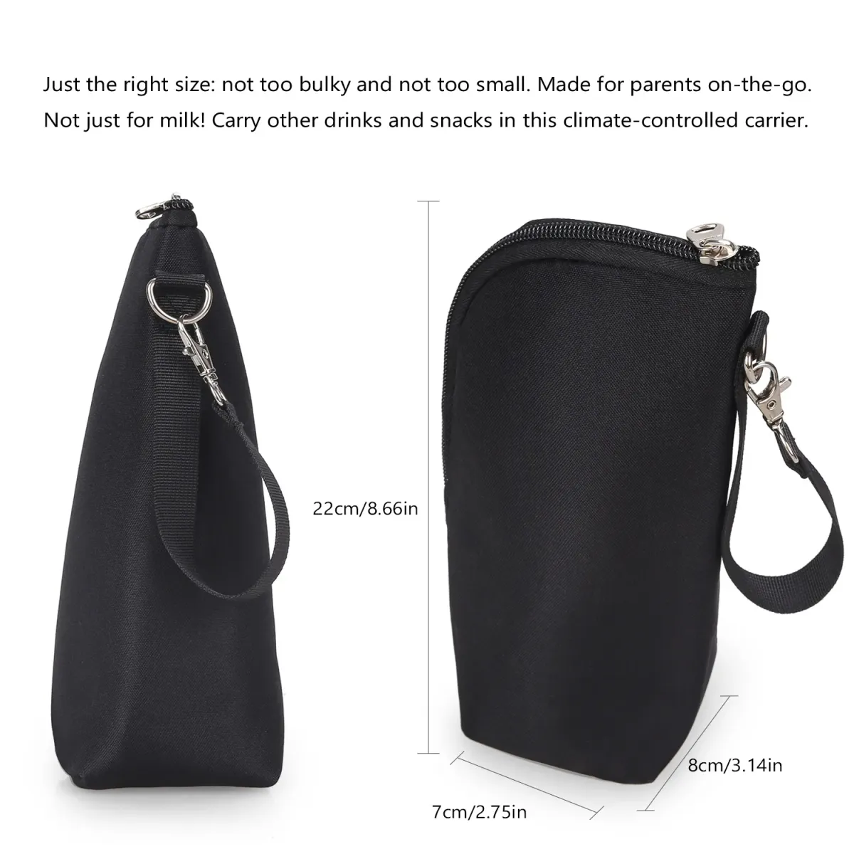 Portable Baby Bottle Bag Insulated Warmer for Stroller Outing - Aluminum Mold Lunch Bag for Drinks & Snacks, 22x8x7cm showcase 25