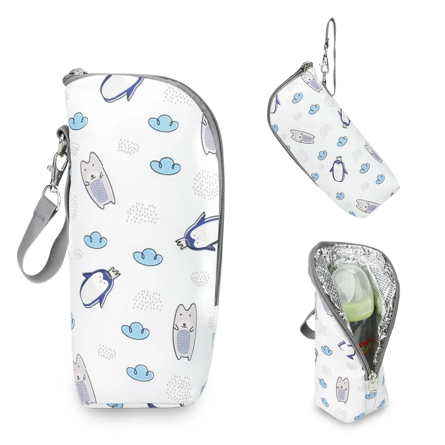 Portable Baby Bottle Bag Insulated Warmer for Stroller Outing - Aluminum Mold Lunch Bag for Drinks & Snacks, 22x8x7cm thumbnail 2