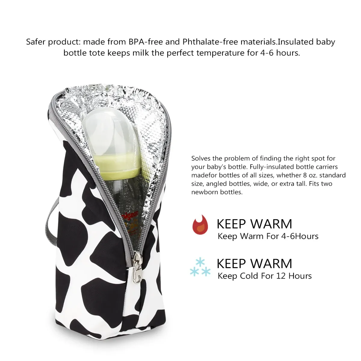 Portable Baby Bottle Bag Insulated Warmer for Stroller Outing - Aluminum Mold Lunch Bag for Drinks & Snacks, 22x8x7cm showcase 14