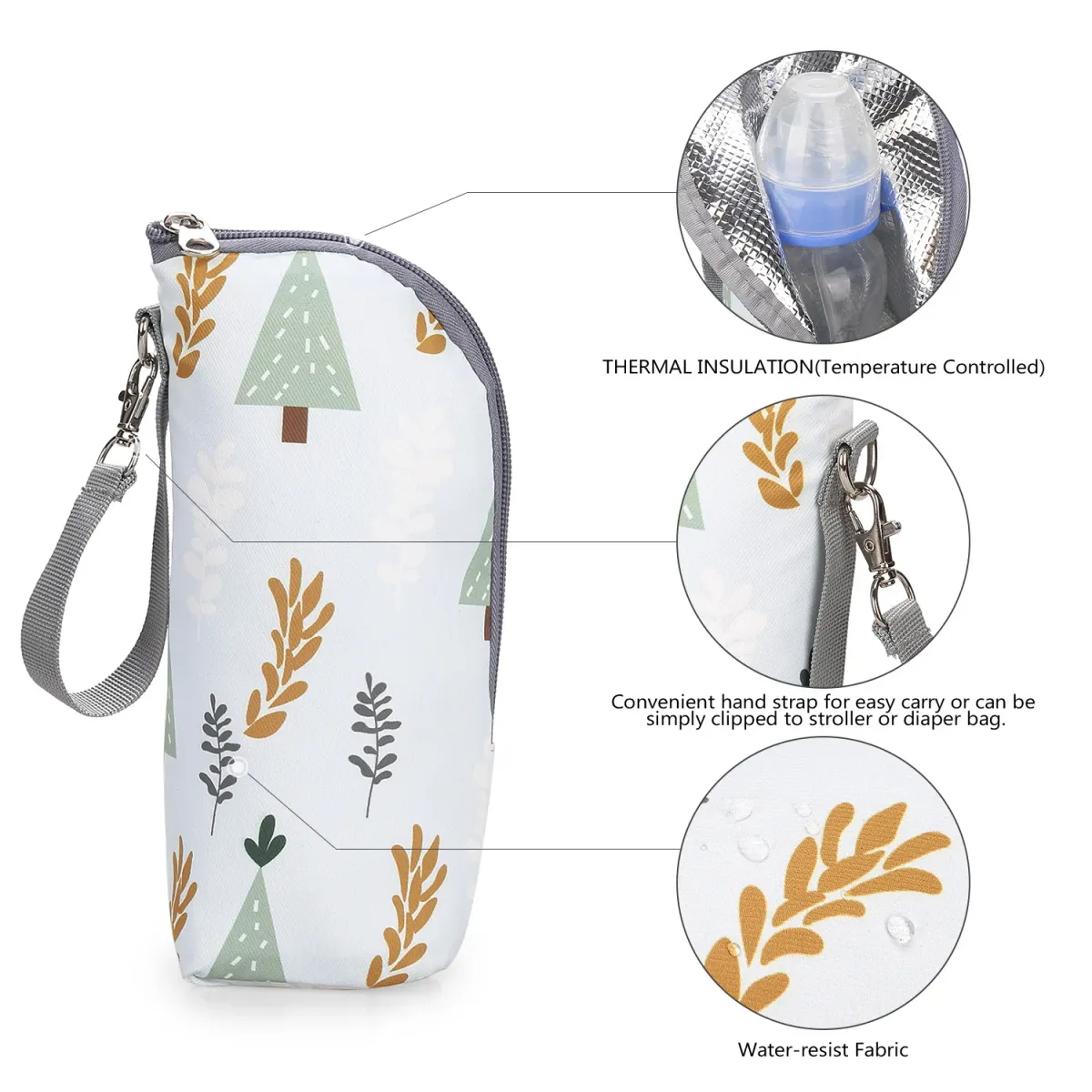 Portable Baby Bottle Bag Insulated Warmer for Stroller Outing - Aluminum Mold Lunch Bag for Drinks & Snacks, 22x8x7cm showcase 8