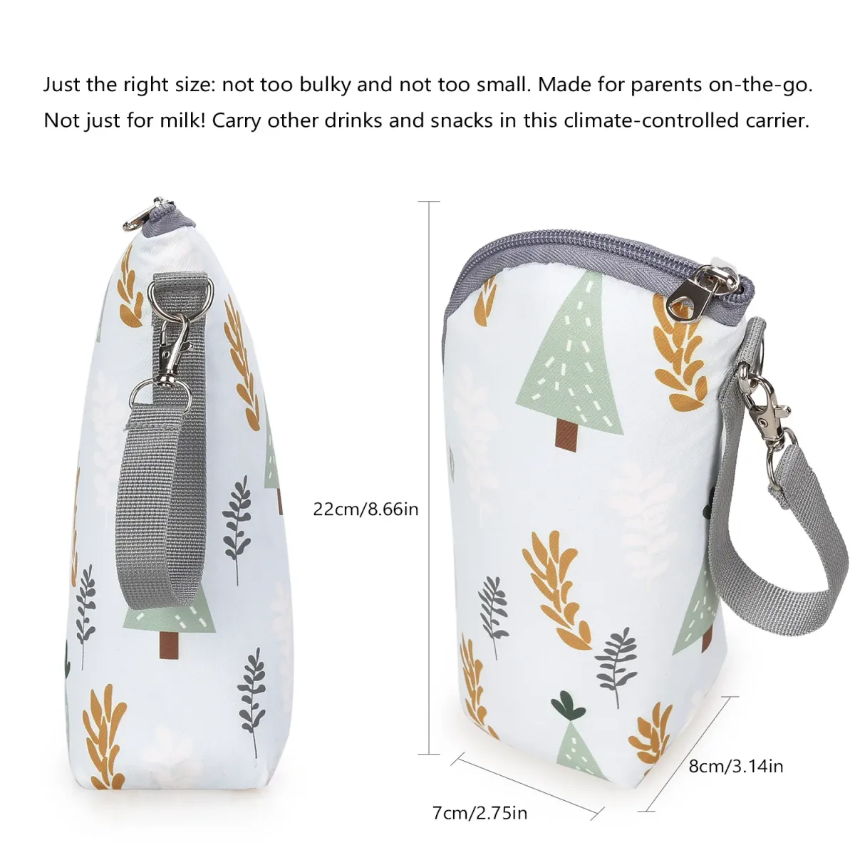 Portable Baby Bottle Bag Insulated Warmer for Stroller Outing - Aluminum Mold Lunch Bag for Drinks & Snacks, 22x8x7cm showcase 10