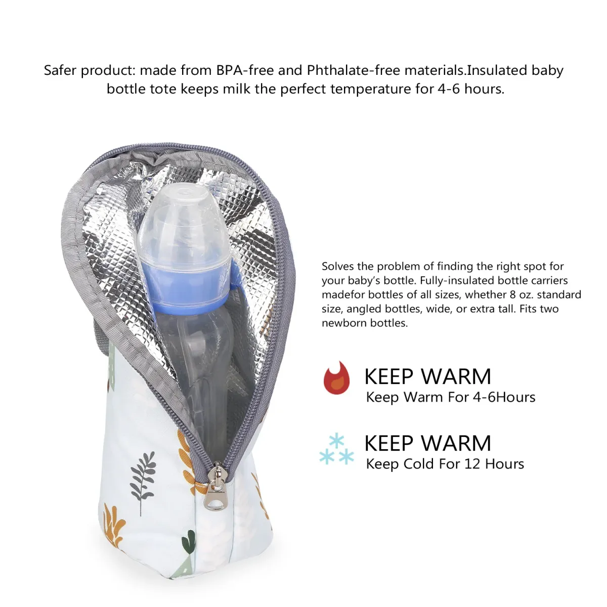 Portable Baby Bottle Bag Insulated Warmer for Stroller Outing - Aluminum Mold Lunch Bag for Drinks & Snacks, 22x8x7cm showcase 9