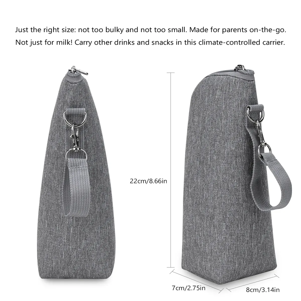 Portable Baby Bottle Bag Insulated Warmer for Stroller Outing - Aluminum Mold Lunch Bag for Drinks & Snacks, 22x8x7cm showcase 30
