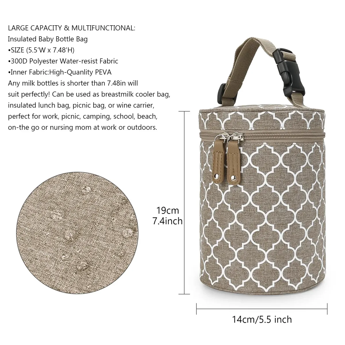 Portable Baby Bottle Warmer Bag Insulated Milk Heater Keeper Thermal Bag for Infant Feeding, Durable Nylon with Detachable Buckle for Stroller, Perfect for On-the-Go Parents in Ghana showcase 8