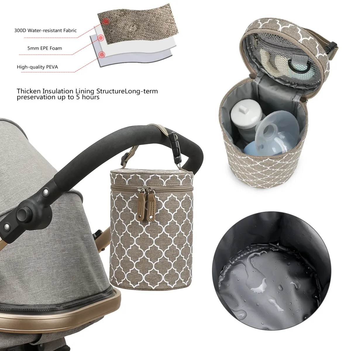 Portable Baby Bottle Warmer Bag Insulated Milk Heater Keeper Thermal Bag for Infant Feeding, Durable Nylon with Detachable Buckle for Stroller, Perfect for On-the-Go Parents in Ghana showcase 10