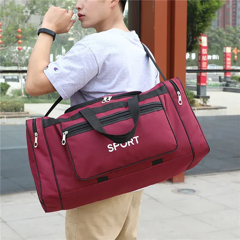 Large Capacity Nylon Travel Duffel Bag for Men & Women, Weekender Carry-On Luggage, Gym Sport Holdall, Overnight Tote with Pouches showcase 12