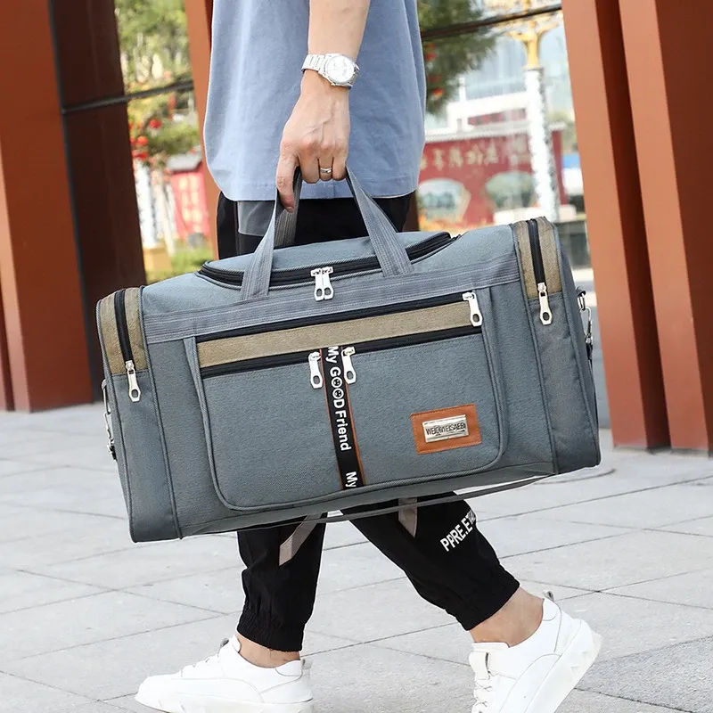 Large Capacity Nylon Travel Duffel Bag for Men & Women, Weekender Carry-On Luggage, Gym Sport Holdall, Overnight Tote with Pouches showcase 30