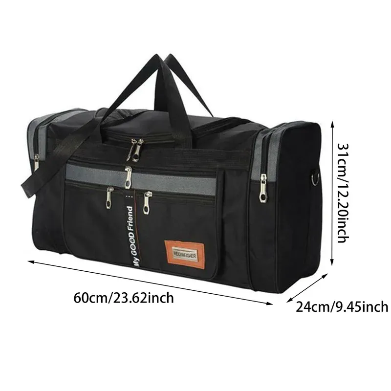 Large Capacity Nylon Travel Duffel Bag for Men & Women, Weekender Carry-On Luggage, Gym Sport Holdall, Overnight Tote with Pouches showcase 35