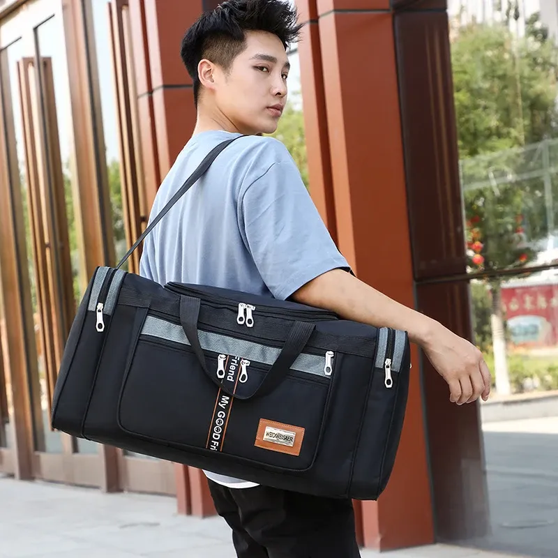 Large Capacity Nylon Travel Duffel Bag for Men & Women, Weekender Carry-On Luggage, Gym Sport Holdall, Overnight Tote with Pouches showcase 24