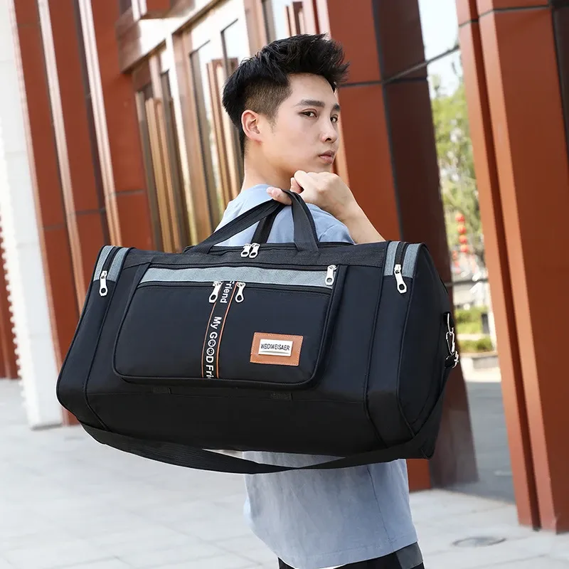 Large Capacity Nylon Travel Duffel Bag for Men & Women, Weekender Carry-On Luggage, Gym Sport Holdall, Overnight Tote with Pouches showcase 22