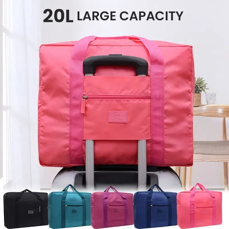 Foldable Travel Duffel Bag for Women & Men, Lightweight Carry-On Luggage Tote, Weekender Overnight Bag, Spill-Resistant & Washable, Perfect for Travel & Gym thumbnail 1