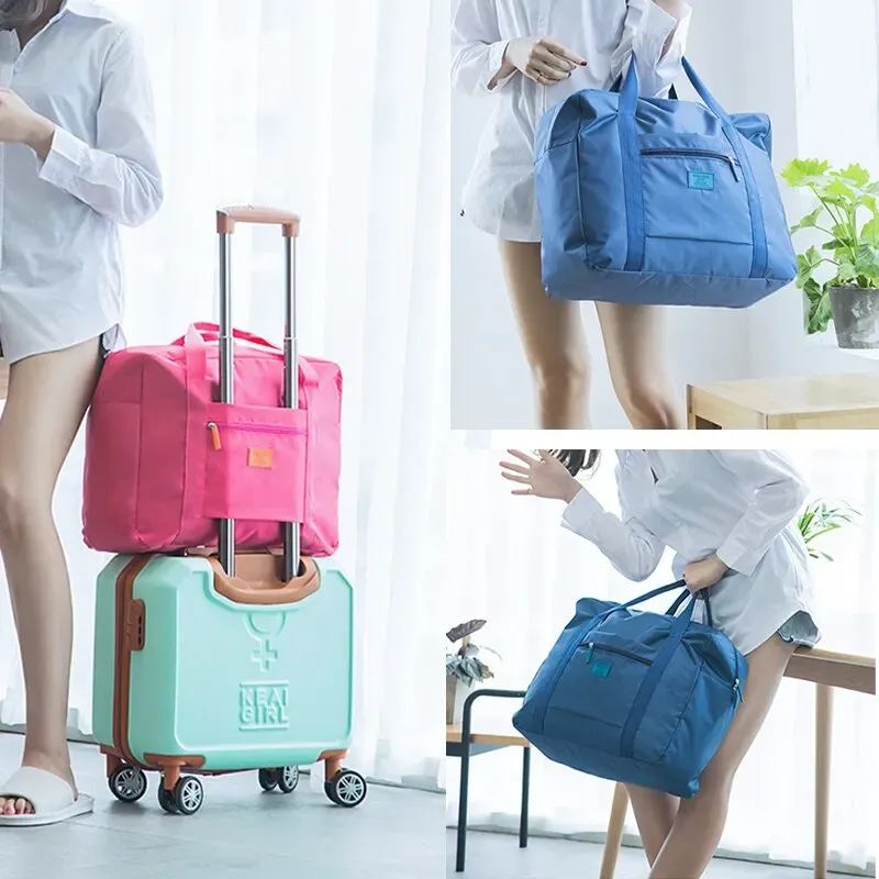 Foldable Travel Duffel Bag for Women & Men, Lightweight Carry-On Luggage Tote, Weekender Overnight Bag, Spill-Resistant & Washable, Perfect for Travel & Gym thumbnail 2