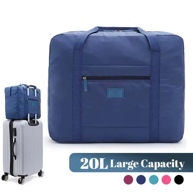 Lightweight Foldable Travel Duffel Bag - Unisex Carry-On Tote Luggage for Weekenders, Overnight Stays, Gym, and Travel - Water-Resistant & Washable thumbnail 1