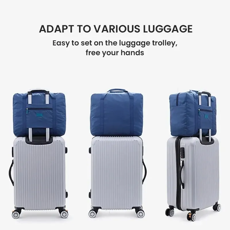 Lightweight Foldable Travel Duffel Bag - Unisex Carry-On Tote Luggage for Weekenders, Overnight Stays, Gym, and Travel - Water-Resistant & Washable thumbnail 2