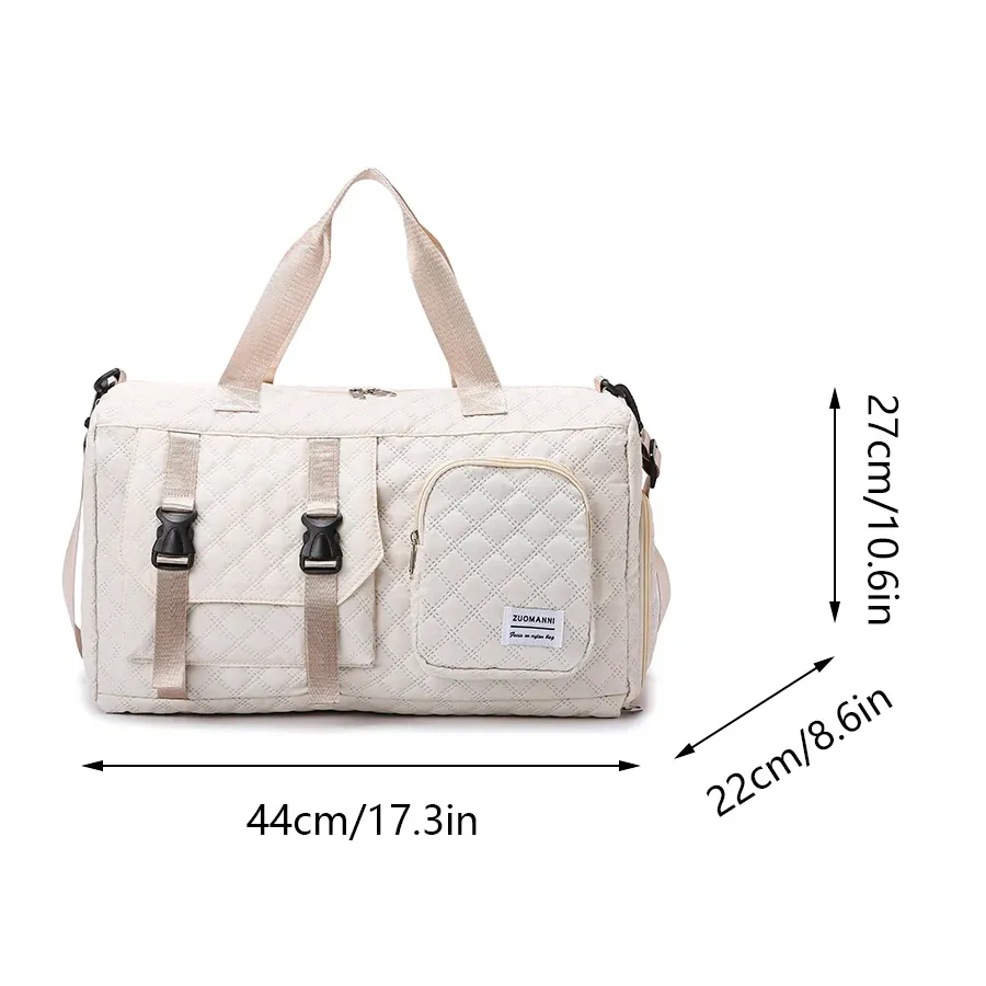 Durable Nylon Argyle Travel Duffle Bag, Portable Sports Gym Bag for Overnight Trips, Spacious Shoulder Duffel for Training thumbnail 3