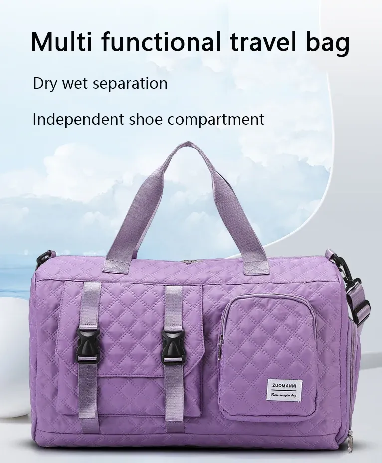 Durable Nylon Argyle Travel Duffle Bag, Portable Sports Gym Bag for Overnight Trips, Spacious Shoulder Duffel for Training showcase 2