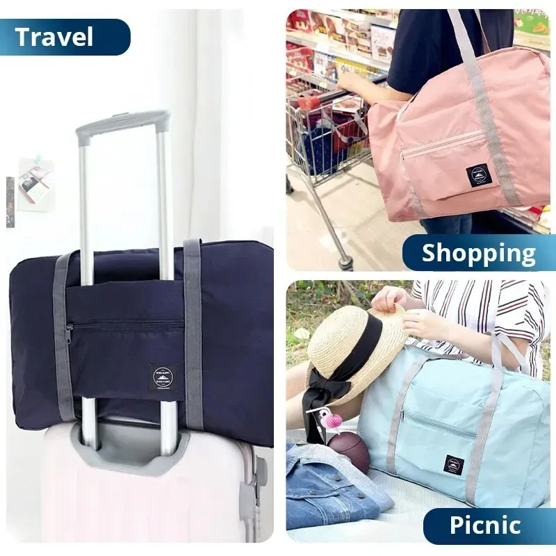 2 Pack Foldable Travel Duffel Bag - Spill-Resistant Carry-On Weekender Overnight Tote for Men & Women, Perfect for Gym, Travel, Hospital Stays - Image 5