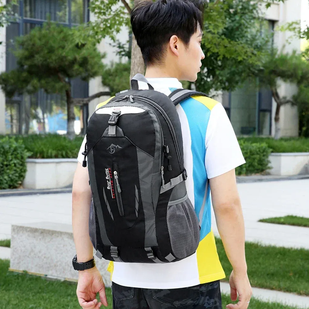 40L Waterproof Outdoor Sports Backpack for Men & Women - Ideal for Hiking, Travel, Cycling, Motorcycle, Trekking, Fishing - Durable Polyester with Reflective Tape thumbnail 5