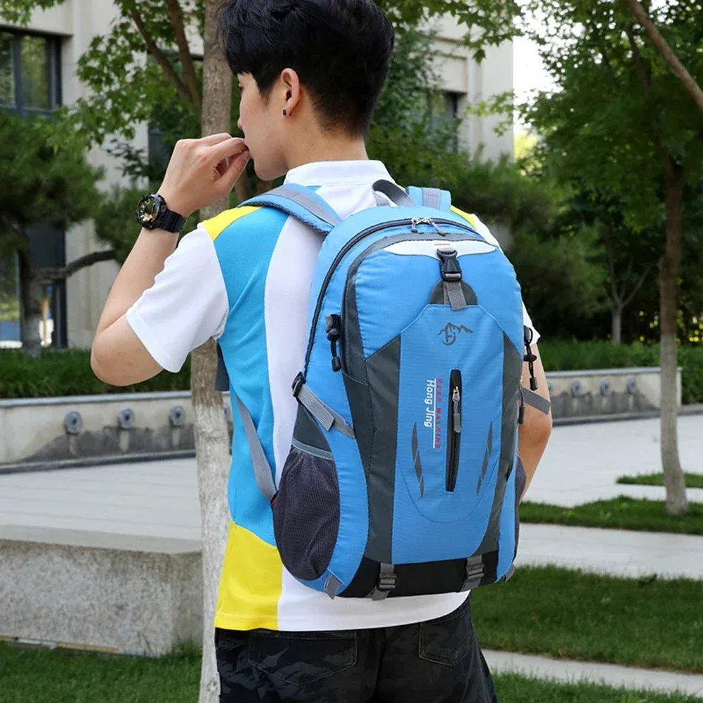 40L Waterproof Outdoor Sports Backpack for Men & Women - Ideal for Hiking, Travel, Cycling, Motorcycle, Trekking, Fishing - Durable Polyester with Reflective Tape showcase 4