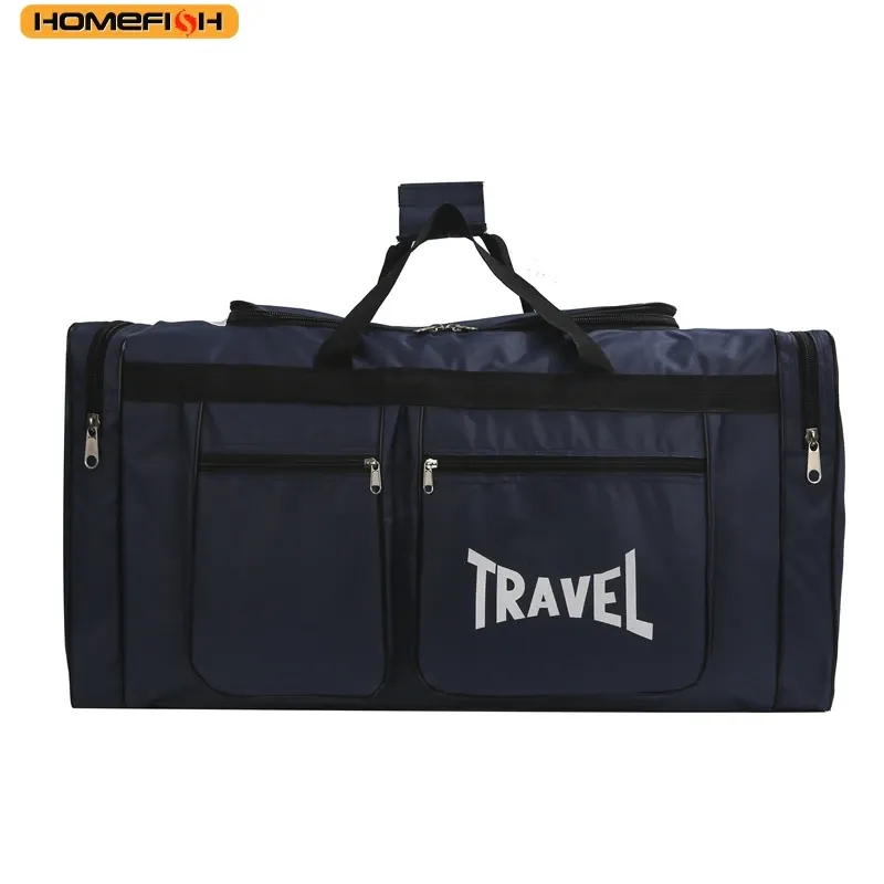 HOMEFISH Foldable Duffel Bag: Large Capacity Waterproof Oxford Fabric Business Sports Travel Handbag, Wear-Resistant & Portable for Men & Women thumbnail 3