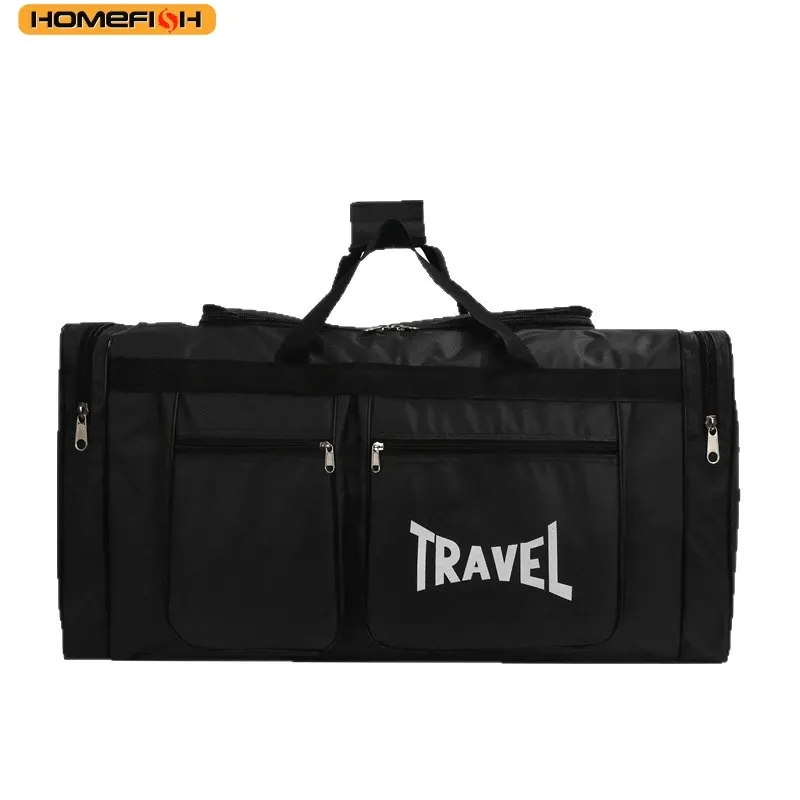 HOMEFISH Foldable Duffel Bag: Large Capacity Waterproof Oxford Fabric Business Sports Travel Handbag, Wear-Resistant & Portable for Men & Women thumbnail 6