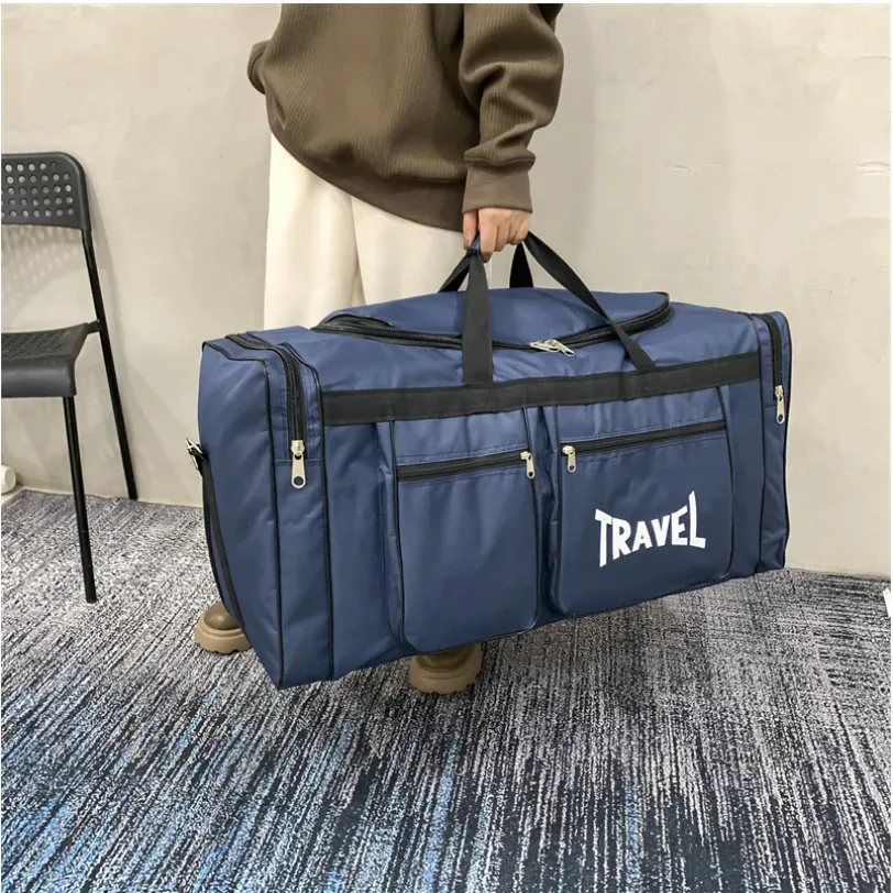 HOMEFISH Foldable Duffel Bag: Large Capacity Waterproof Oxford Fabric Business Sports Travel Handbag, Wear-Resistant & Portable for Men & Women showcase 1