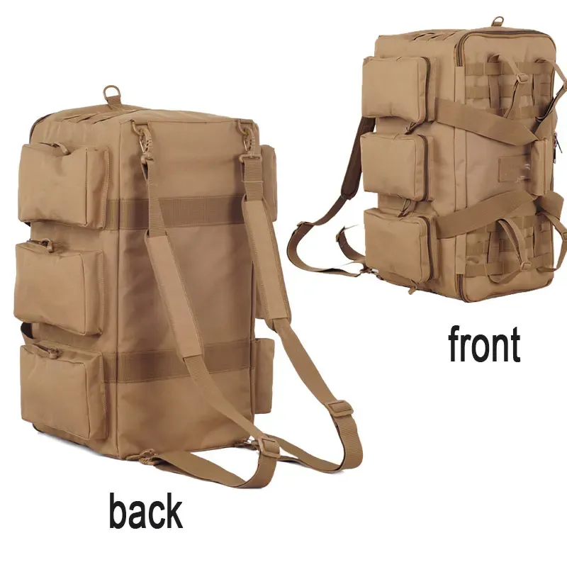 55L Large Tactical Duffel Bag Backpack for Men - Molle System Hiking Camping Travel Gym Weekend Duffle with Adjustable Shoulder Strap thumbnail 3