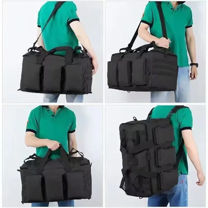 55L Large Tactical Duffel Bag Backpack for Men - Molle System Hiking Camping Travel Gym Weekend Duffle with Adjustable Shoulder Strap thumbnail 2