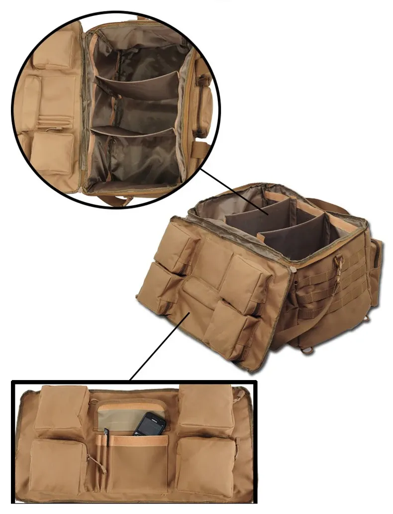 55L Large Tactical Duffel Bag Backpack for Men - Molle System Hiking Camping Travel Gym Weekend Duffle with Adjustable Shoulder Strap showcase 11