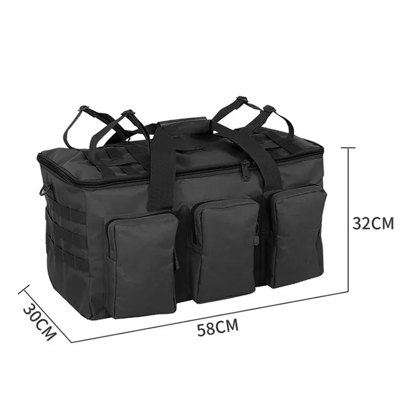 55L Large Tactical Duffel Bag Backpack for Men - Molle System Hiking Camping Travel Gym Weekend Duffle with Adjustable Shoulder Strap thumbnail 6