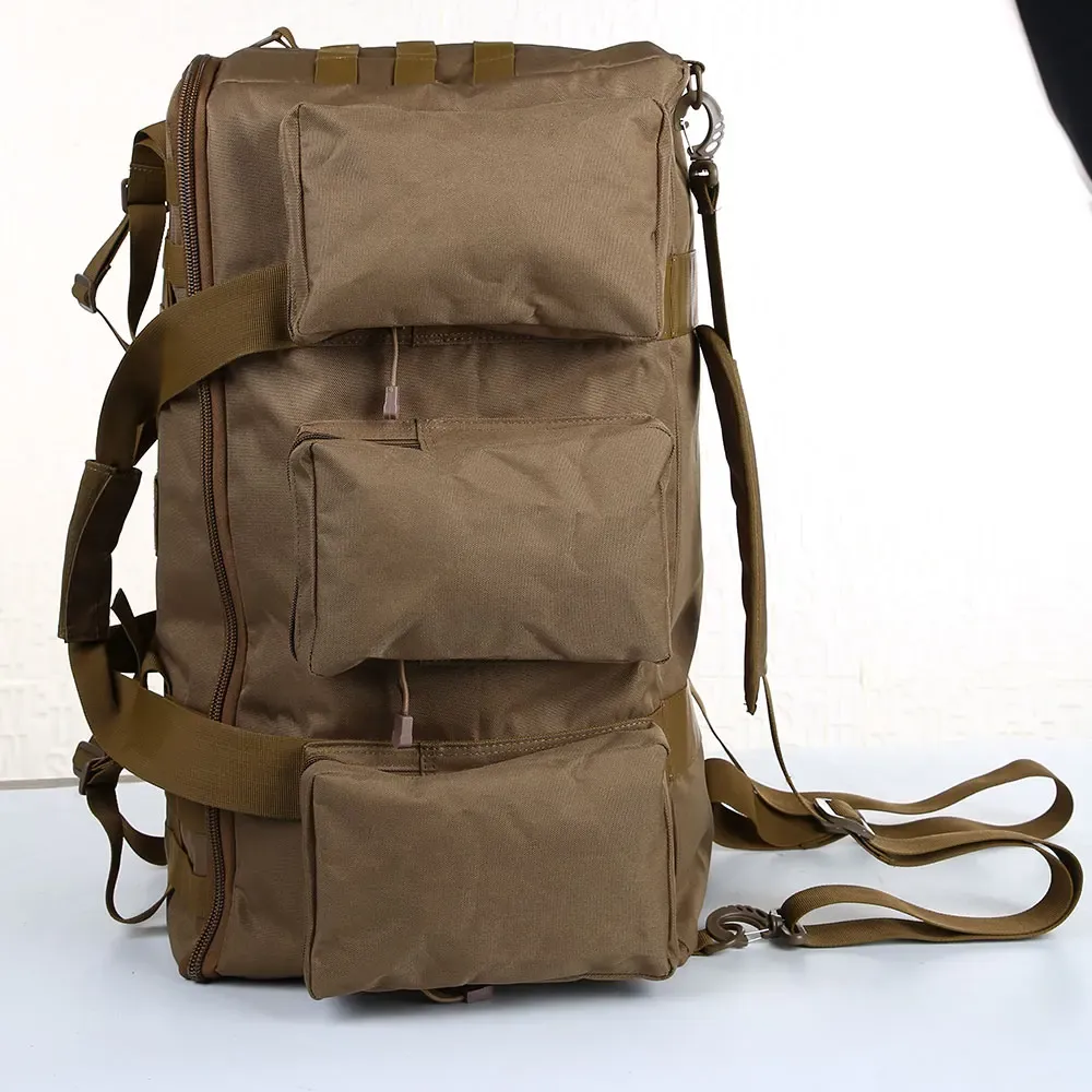 55L Large Tactical Duffel Bag Backpack for Men - Molle System Hiking Camping Travel Gym Weekend Duffle with Adjustable Shoulder Strap showcase 15