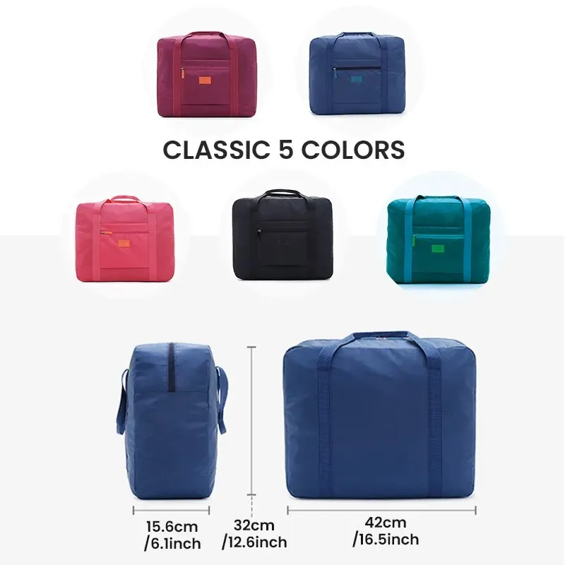 Foldable Travel Duffel Bag Lightweight Carry-On Luggage for Women & Men, Weekender Overnight Bag, Spill-Resistant & Washable, Perfect for Travel & Gym - Image 6