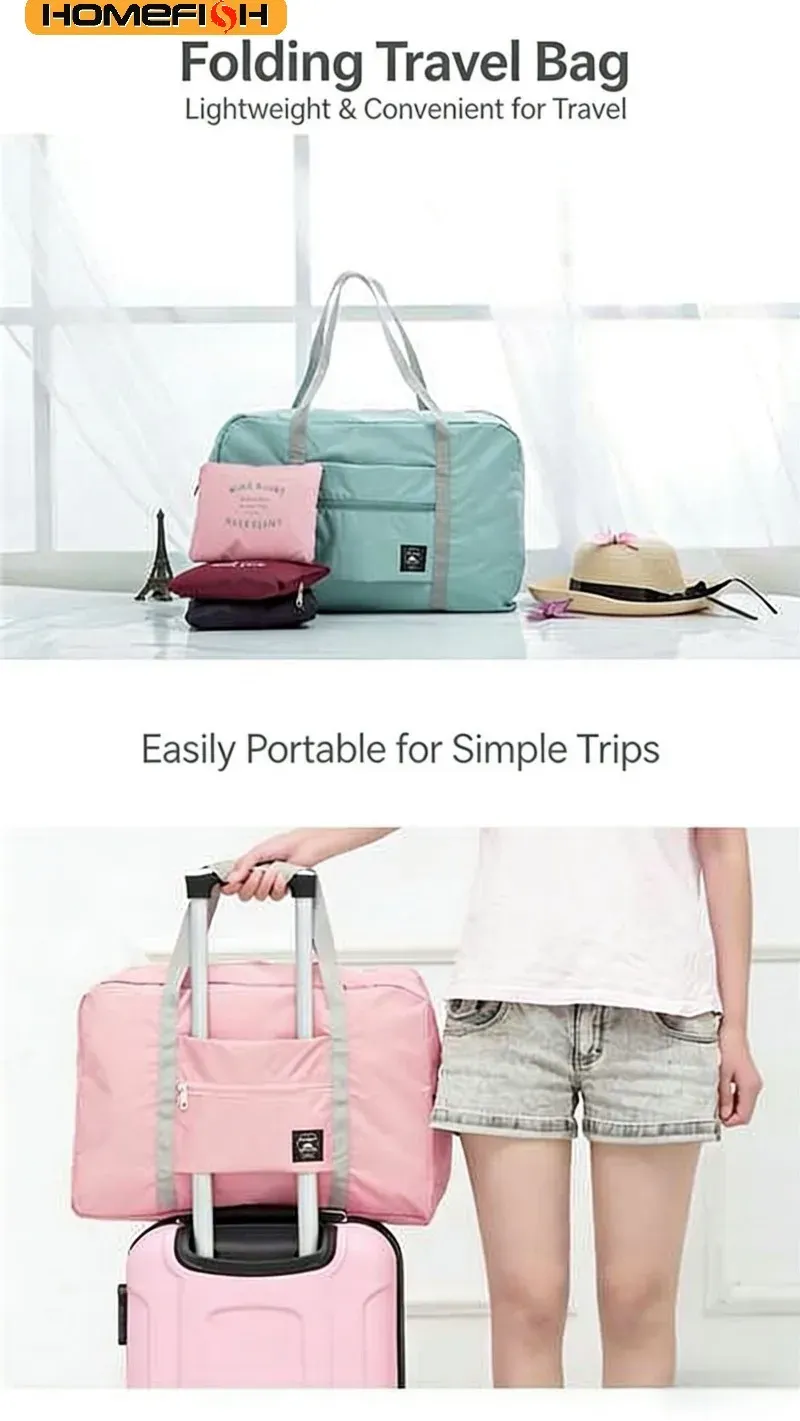 HOMEFISH Foldable Travel Duffel Bag for Women - Lightweight Large Capacity Carry-On for Weekend Trips & Overnight Stays showcase 8