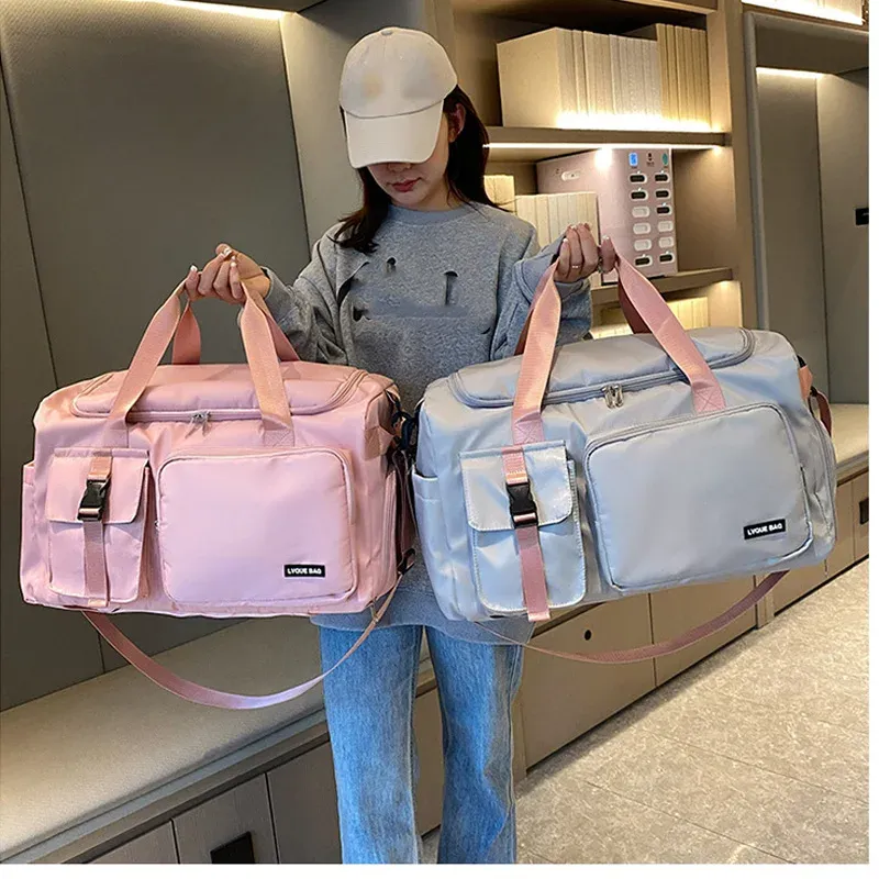 Women's Sports Gym Bag - Large Travel Duffel with Wet/Dry Separation, Shoe Pocket, and Detachable Shoulder Strap for Fitness, Swimming, and Weekends thumbnail 2