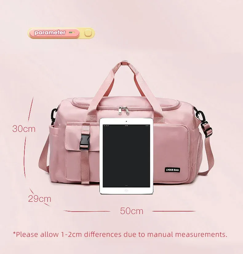Women's Sports Gym Bag - Large Travel Duffel with Wet/Dry Separation, Shoe Pocket, and Detachable Shoulder Strap for Fitness, Swimming, and Weekends showcase 2