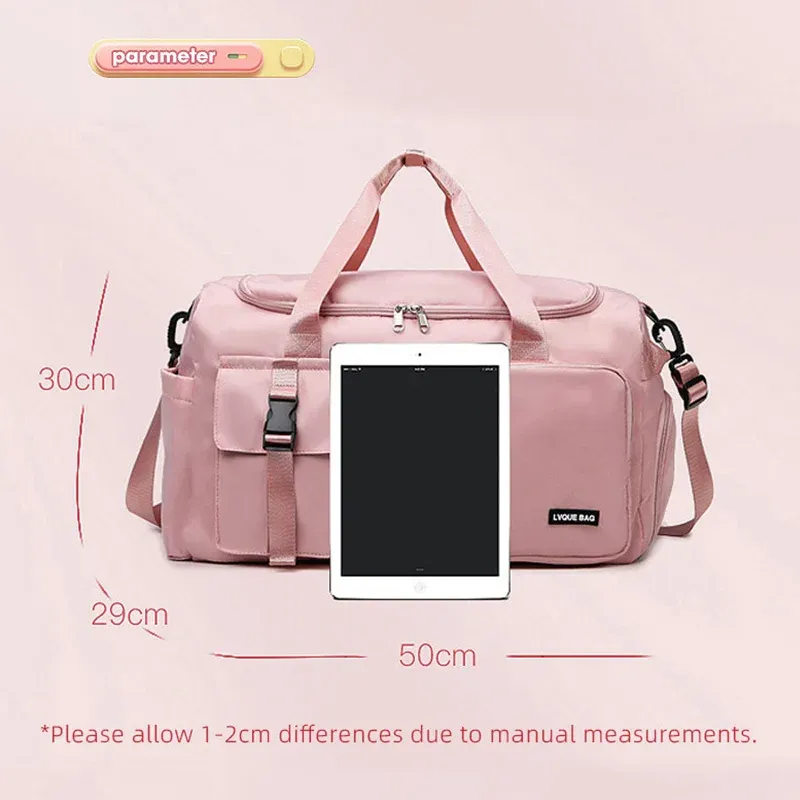 Women's Sports Gym Bag - Large Travel Duffel with Wet/Dry Separation, Shoe Pocket, and Detachable Shoulder Strap for Fitness, Swimming, and Weekends thumbnail 6