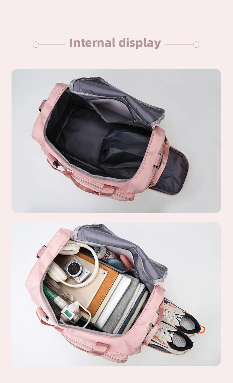 Women's Sports Gym Bag - Large Travel Duffel with Wet/Dry Separation, Shoe Pocket, and Detachable Shoulder Strap for Fitness, Swimming, and Weekends showcase 10