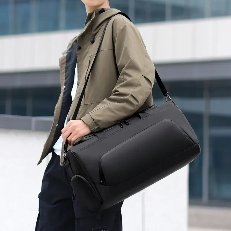 Large Capacity Sports Gym Bag Duffel - PU Leather Travel Handbag with Shoe Storage, Perfect for Vacation & Fitness showcase 11