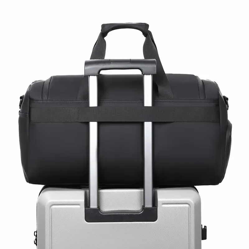 Large Capacity Sports Gym Bag Duffel - PU Leather Travel Handbag with Shoe Storage, Perfect for Vacation & Fitness showcase 9