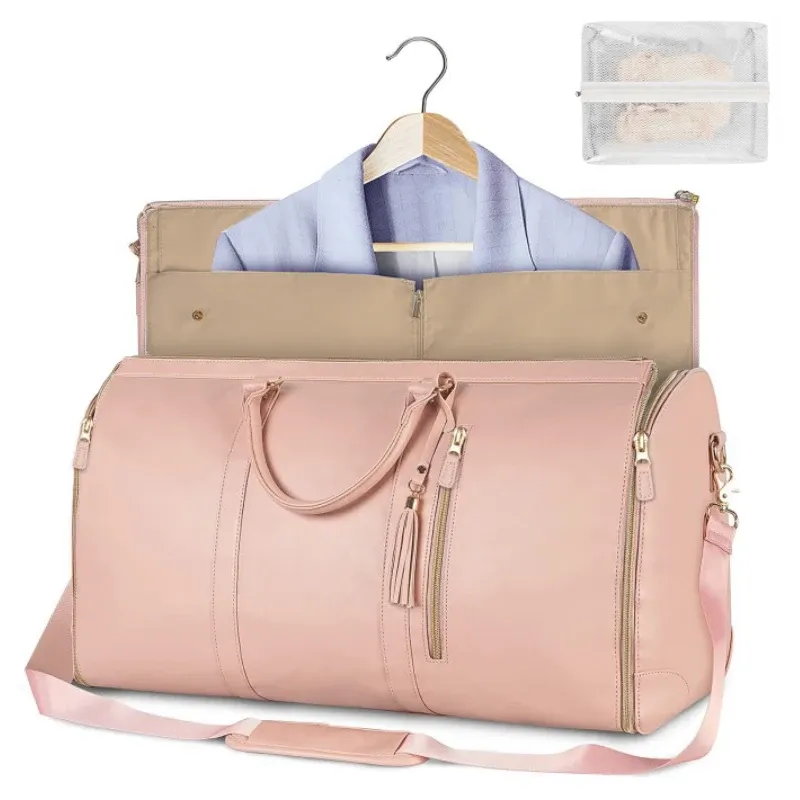 Large PU Leather Women's Duffel Bag - Foldable Carry-On Business Travel Bag with High Capacity for Clothing & Essentials showcase 1