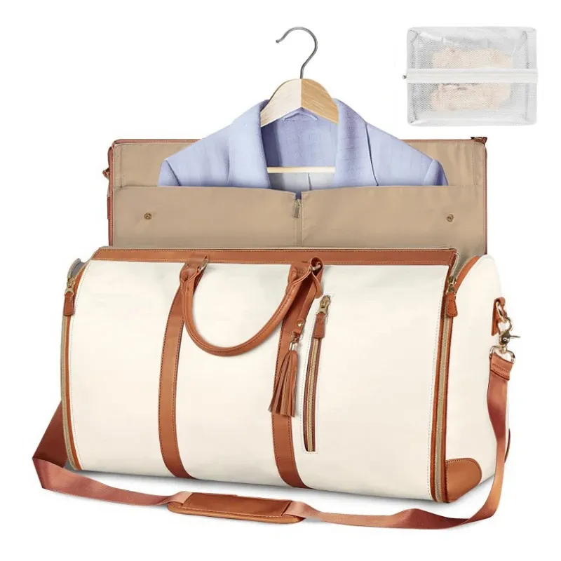 Large PU Leather Women's Duffel Bag - Foldable Carry-On Business Travel Bag with High Capacity for Clothing & Essentials showcase 5