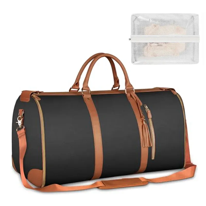 Large PU Leather Women's Duffel Bag - Foldable Carry-On Business Travel Bag with High Capacity for Clothing & Essentials showcase 7