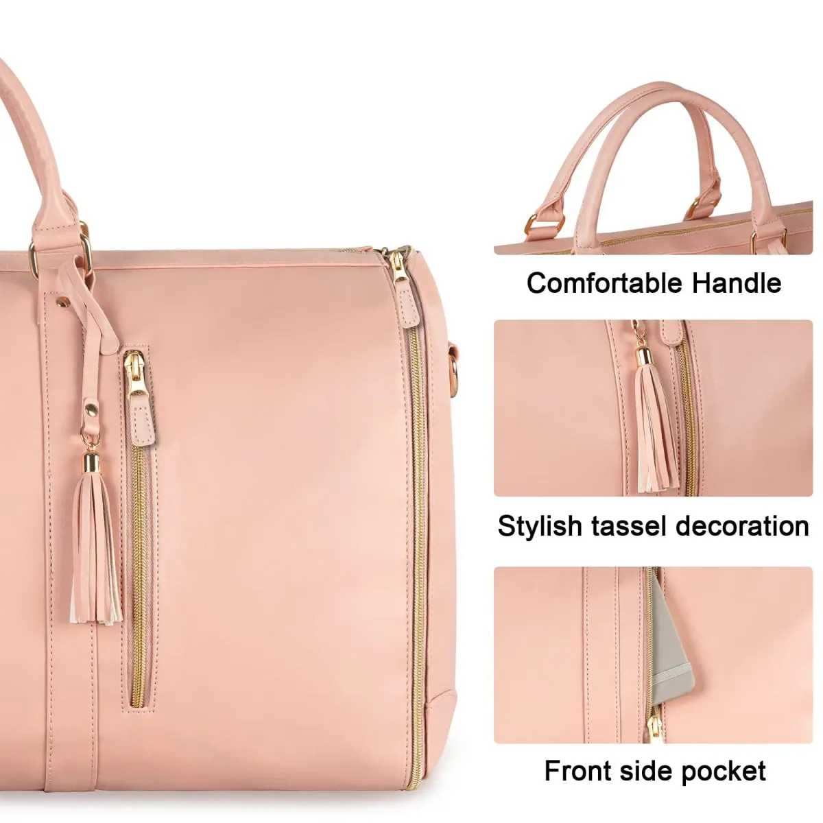 Large PU Leather Women's Duffel Bag - Foldable Carry-On Business Travel Bag with High Capacity for Clothing & Essentials showcase 2